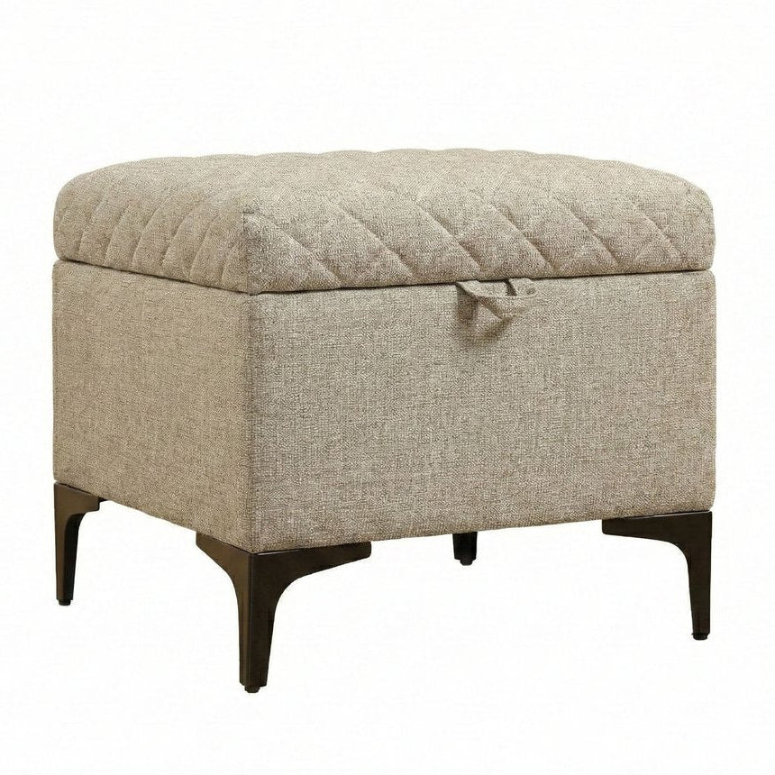 LH Home Reece Fabric Storage Ottoman