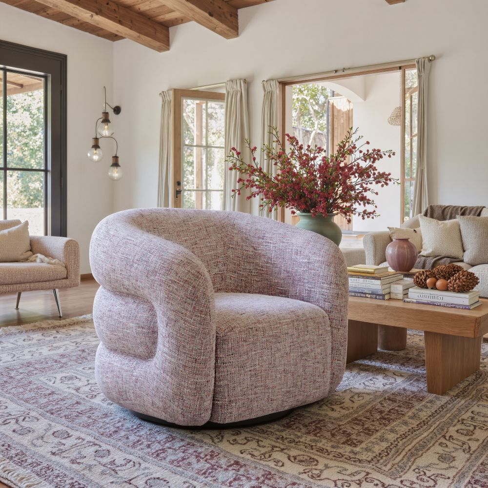 Zuo Modern Refine Textured Fabric Swivel Club Chair