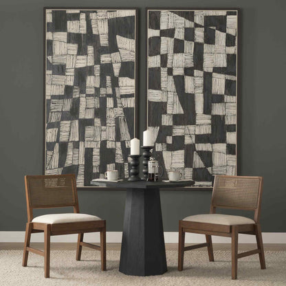 Mercana Reid Cream Fabric Armless Dining Chair 2PC