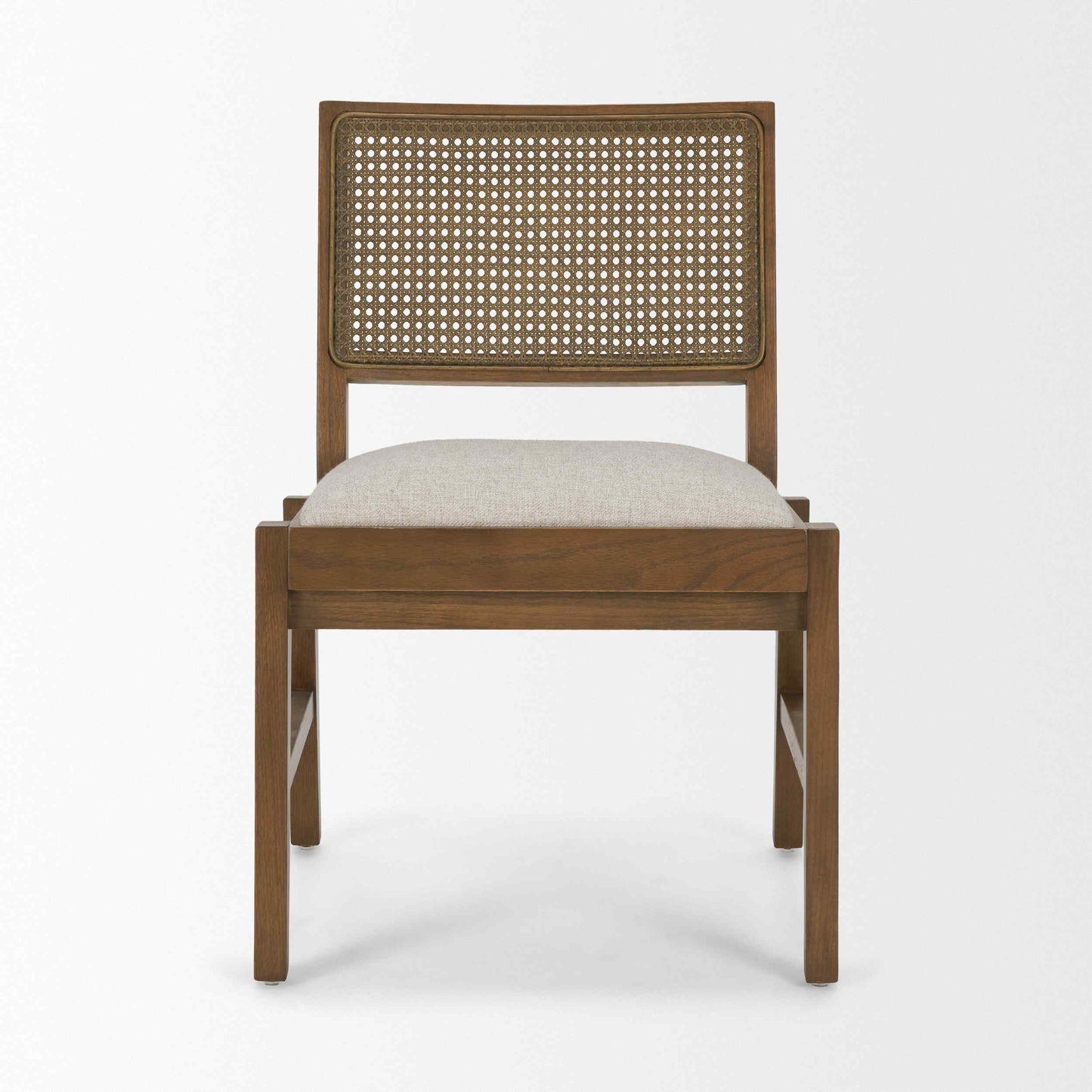Mercana Reid Cream Fabric Armless Dining Chair 2PC