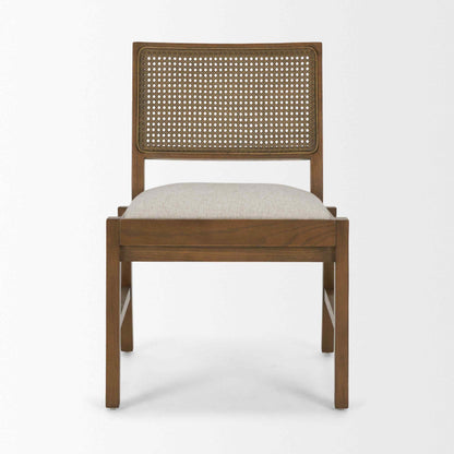 Mercana Reid Cream Fabric Armless Dining Chair 2PC