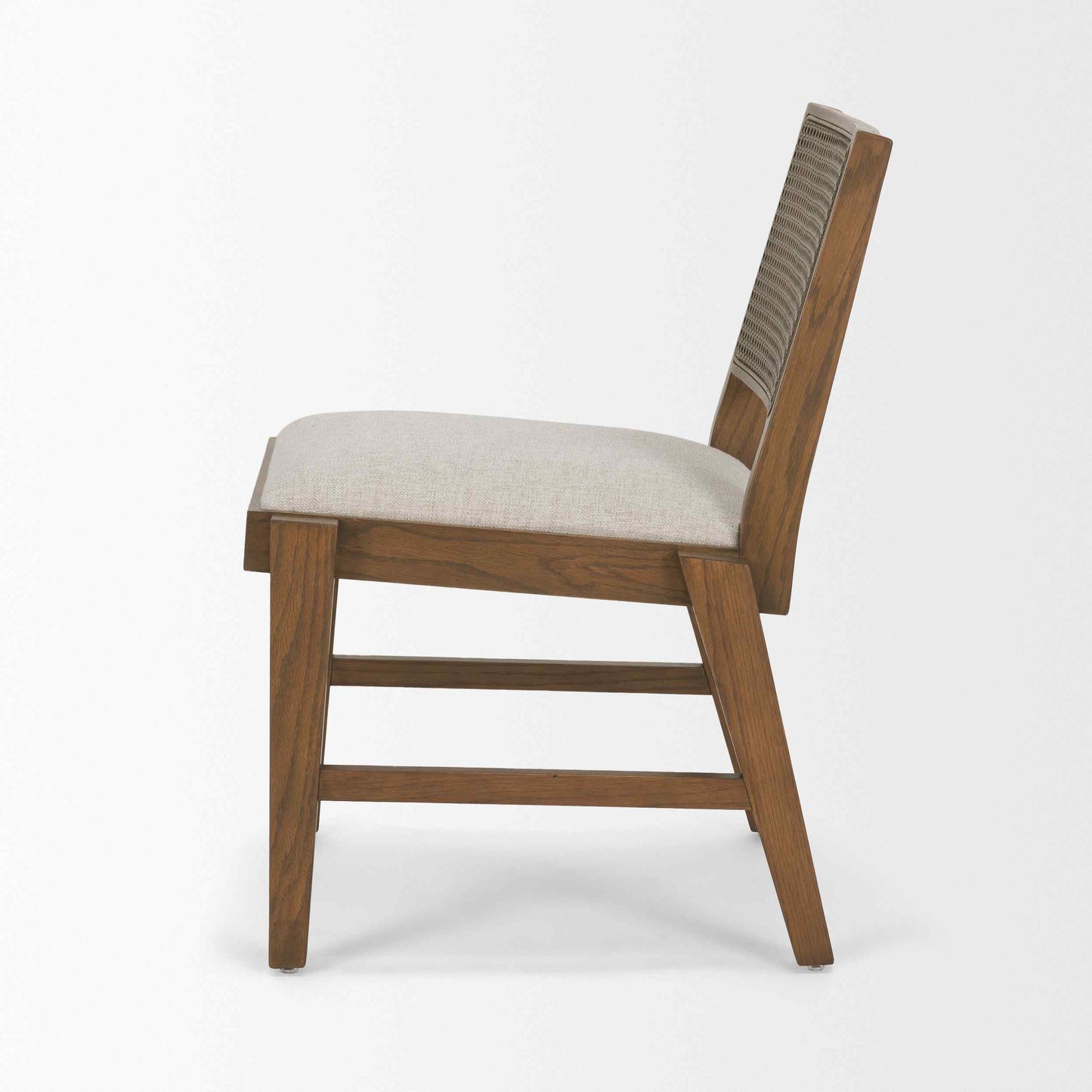 Mercana Reid Cream Fabric Armless Dining Chair 2PC