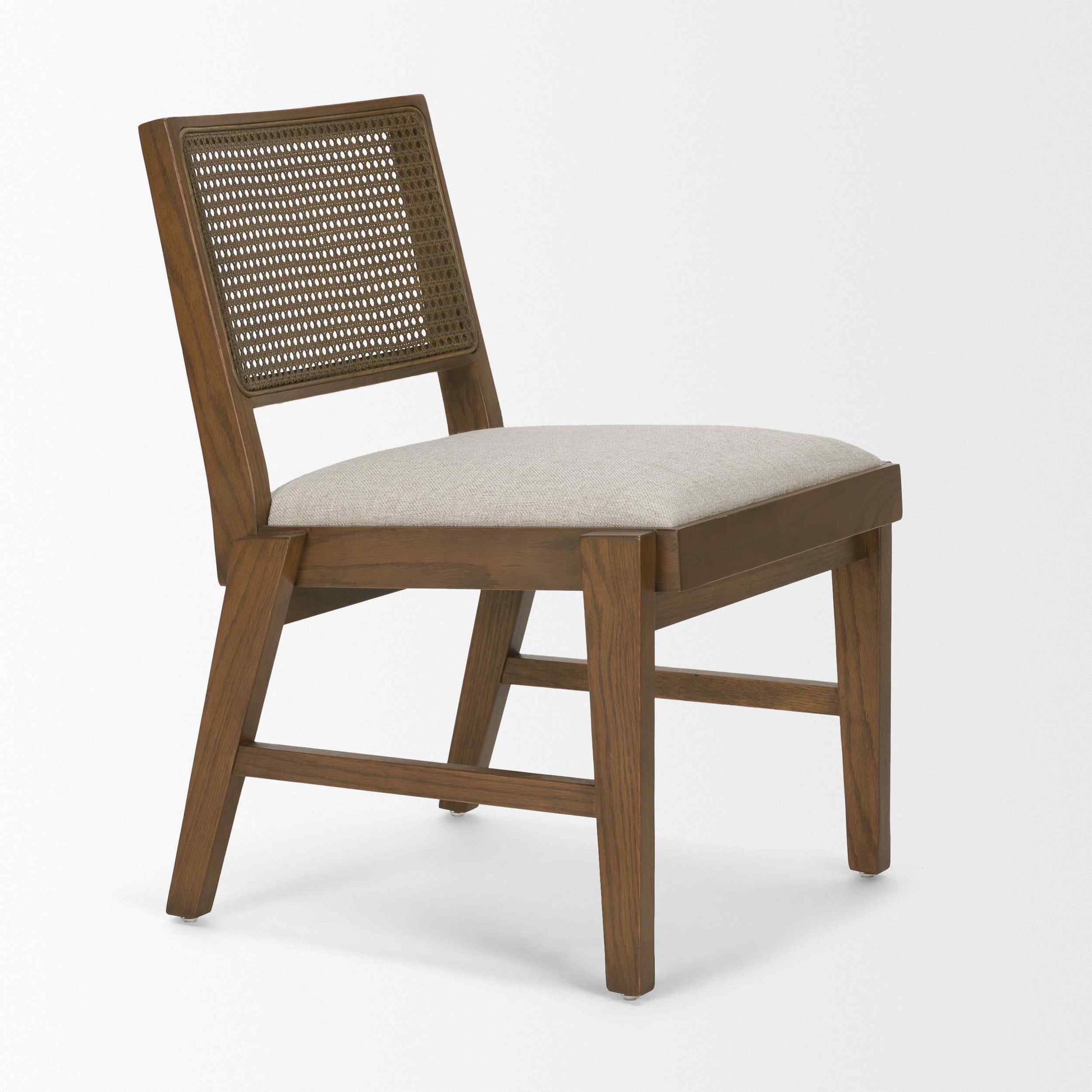 Mercana Reid Cream Fabric Armless Dining Chair 2PC