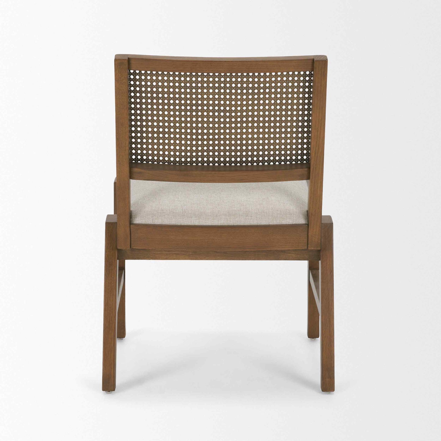 Mercana Reid Cream Fabric Armless Dining Chair 2PC
