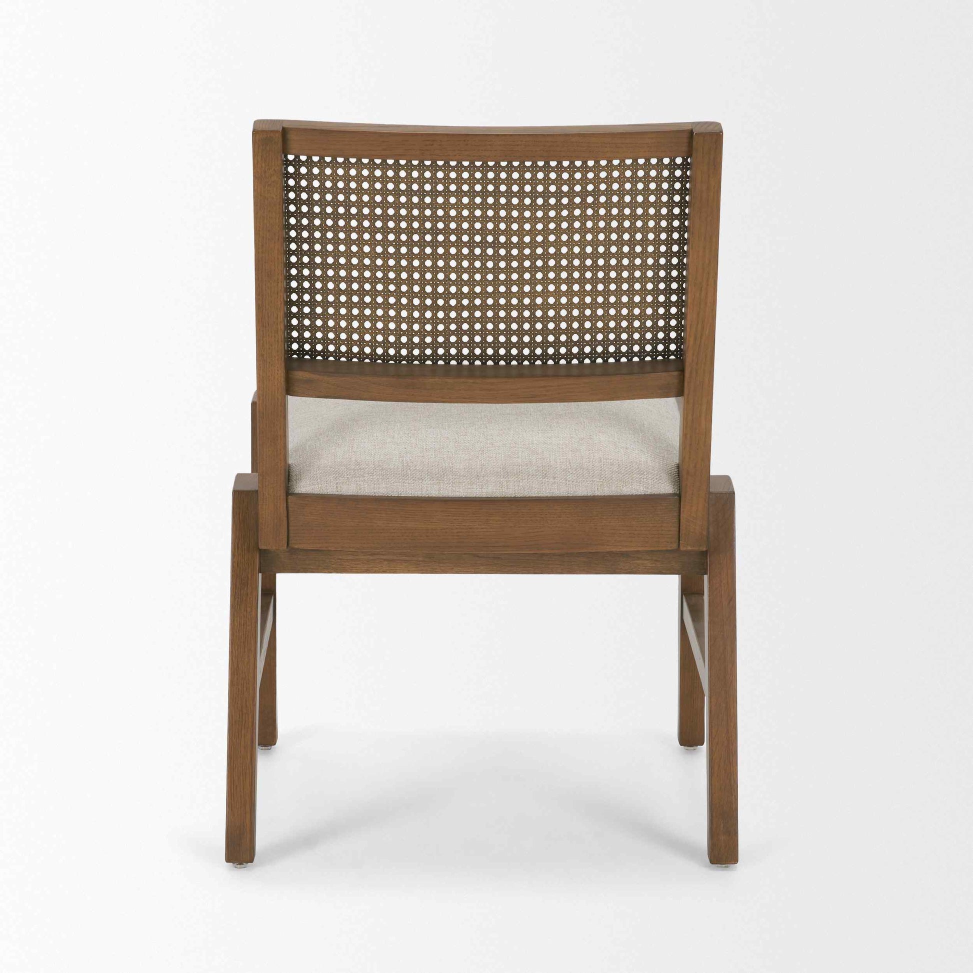 Mercana Reid Cream Fabric Armless Dining Chair 2PC