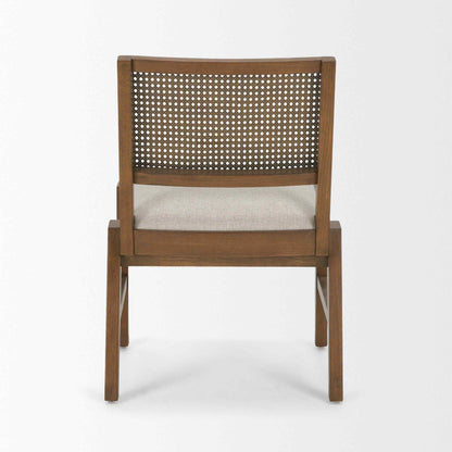 Mercana Reid Cream Fabric Armless Dining Chair 2PC