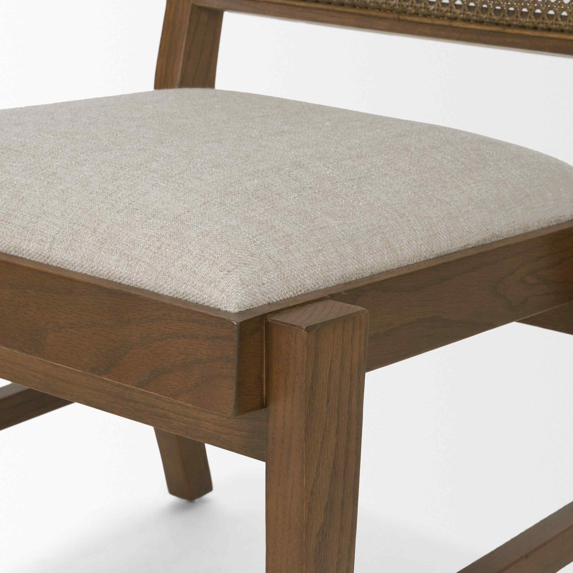 Mercana Reid Cream Fabric Armless Dining Chair 2PC