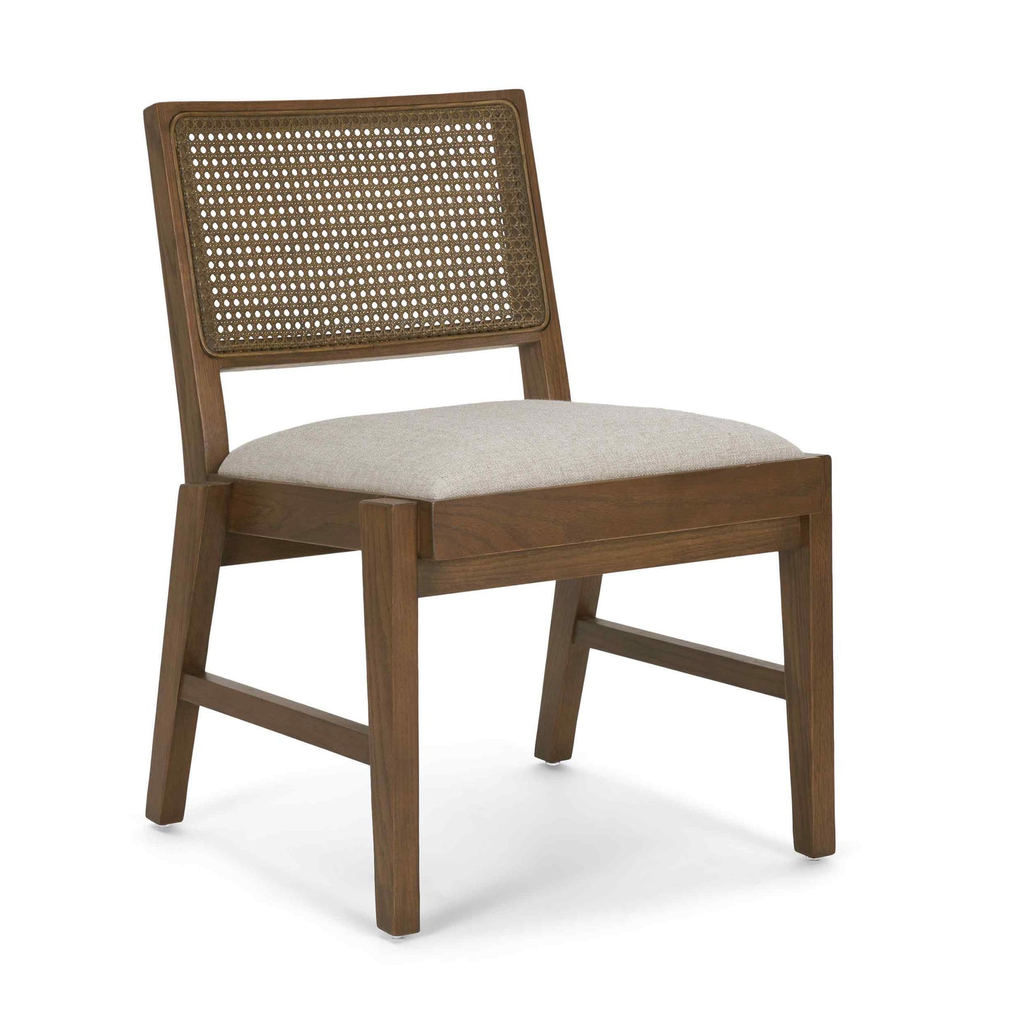 Mercana Reid Cream Fabric Armless Dining Chair 2PC