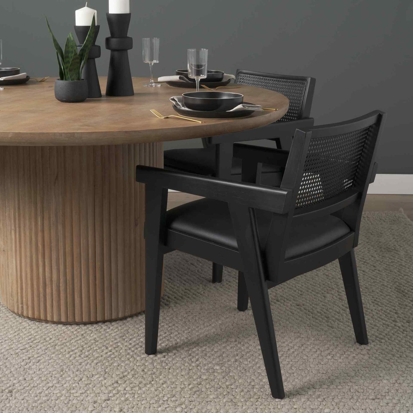 Mercana Reid Leather Dining Armchair 2PC