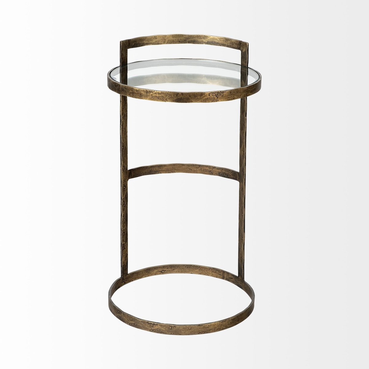Mercana Reimer Glass Top Round Accent Table