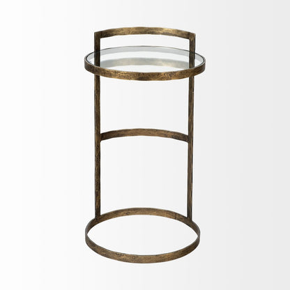 Mercana Reimer Glass Top Round Accent Table