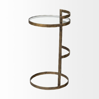 Mercana Reimer Glass Top Round Accent Table