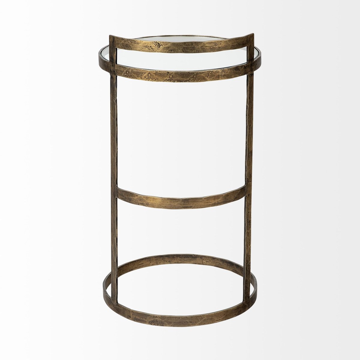 Mercana Reimer Glass Top Round Accent Table