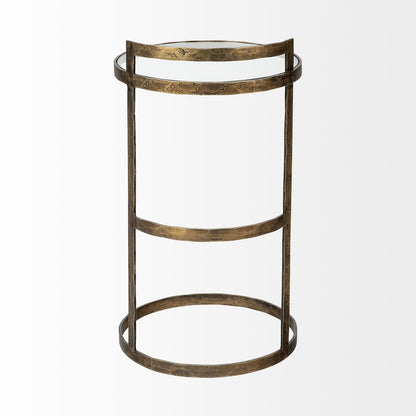 Mercana Reimer Glass Top Round Accent Table