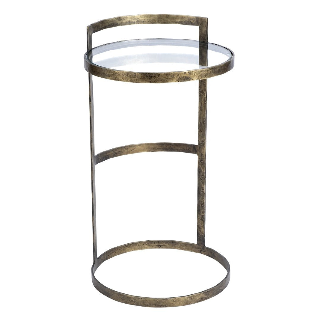 Mercana Reimer Glass Top Round Accent Table