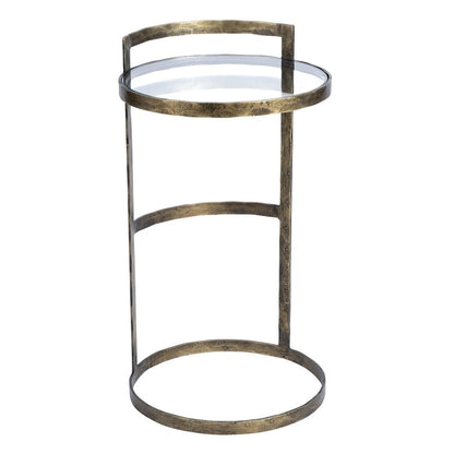 Mercana Reimer Glass Top Round Accent Table