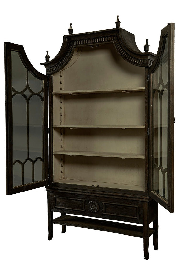 Reims Cathedral Black Arched Cabinet-Accent Cabinets-Furniture Classics-Sideboards and Things