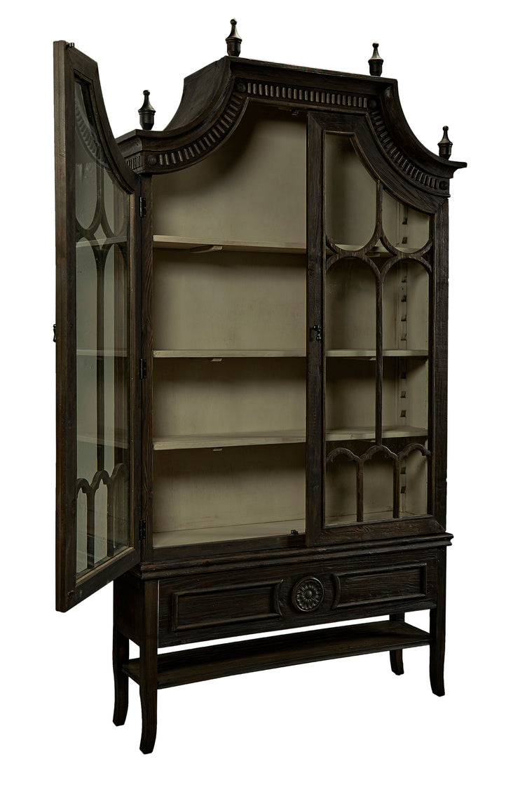 Reims Cathedral Black Arched Cabinet-Accent Cabinets-Furniture Classics-Sideboards and Things