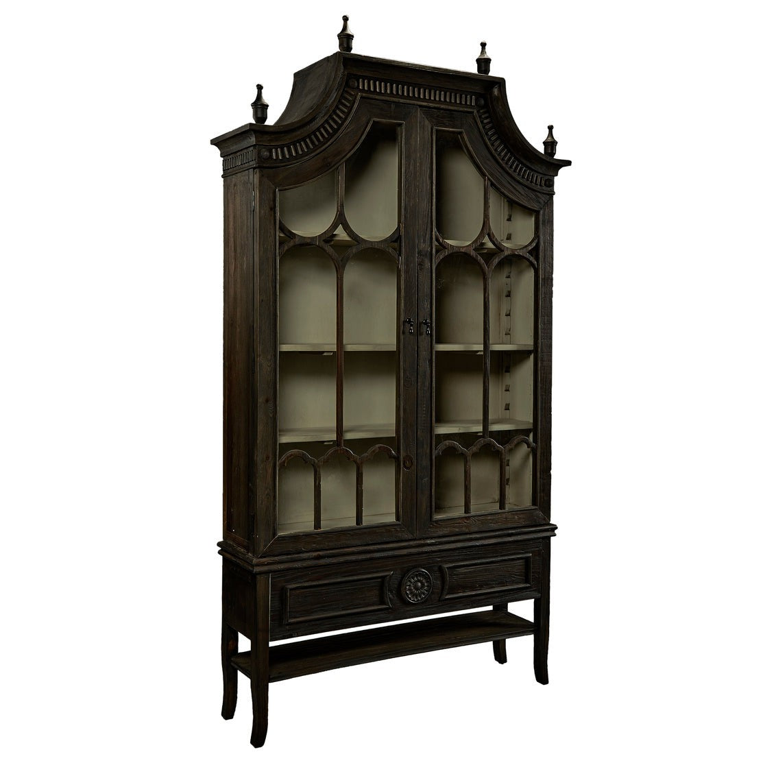 Reims Cathedral Black Arched Cabinet-Accent Cabinets-Furniture Classics-Sideboards and Things