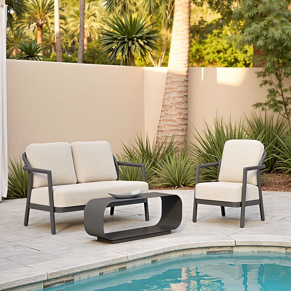 Zuo Modern Rein Olefin Fabric Outdoor Loveseat