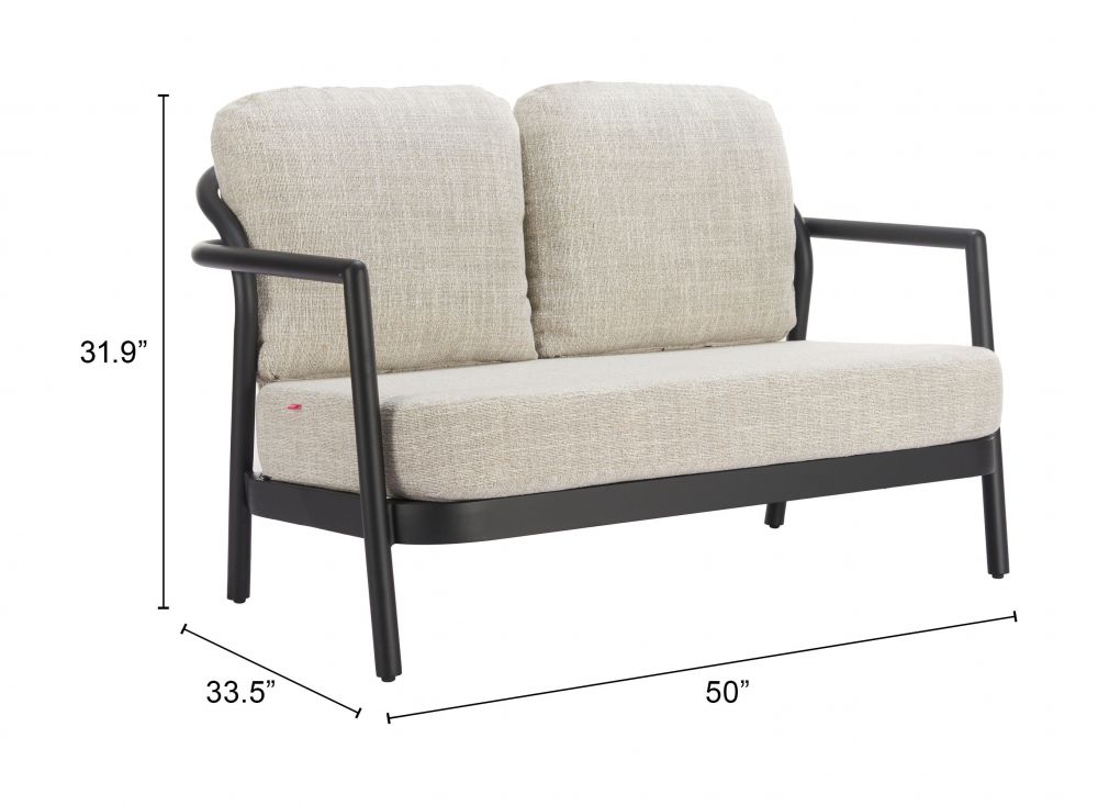 Zuo Modern Rein Olefin Fabric Outdoor Loveseat