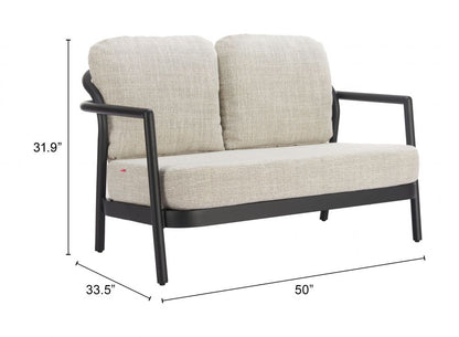 Zuo Modern Rein Olefin Fabric Outdoor Loveseat