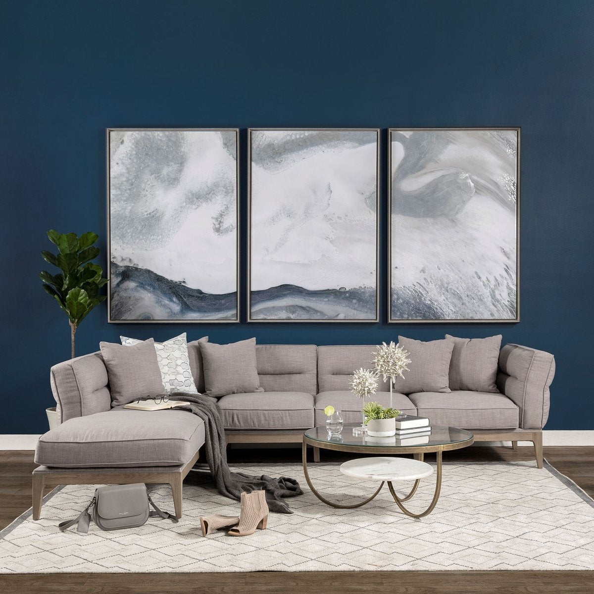 Mercana Reinhardt Glass Top Round Coffee Table