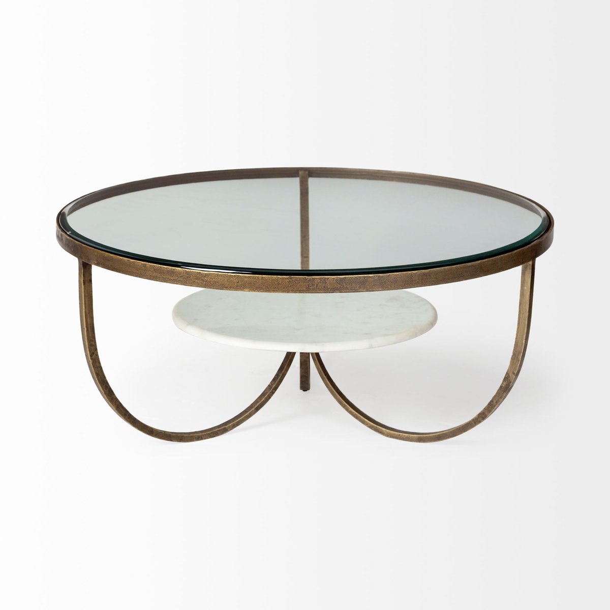 Mercana Reinhardt Glass Top Round Coffee Table