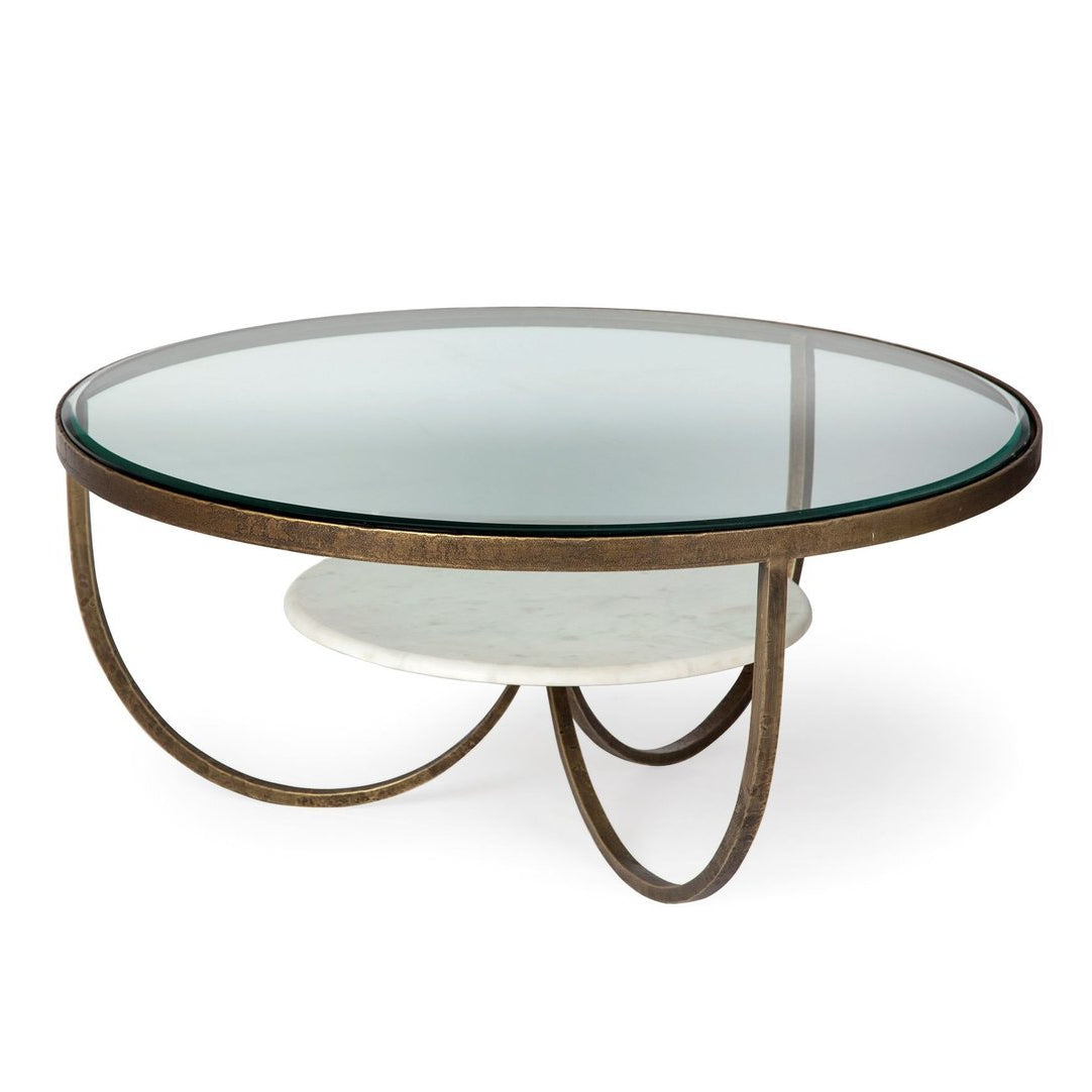 Mercana Reinhardt Glass Top Round Coffee Table