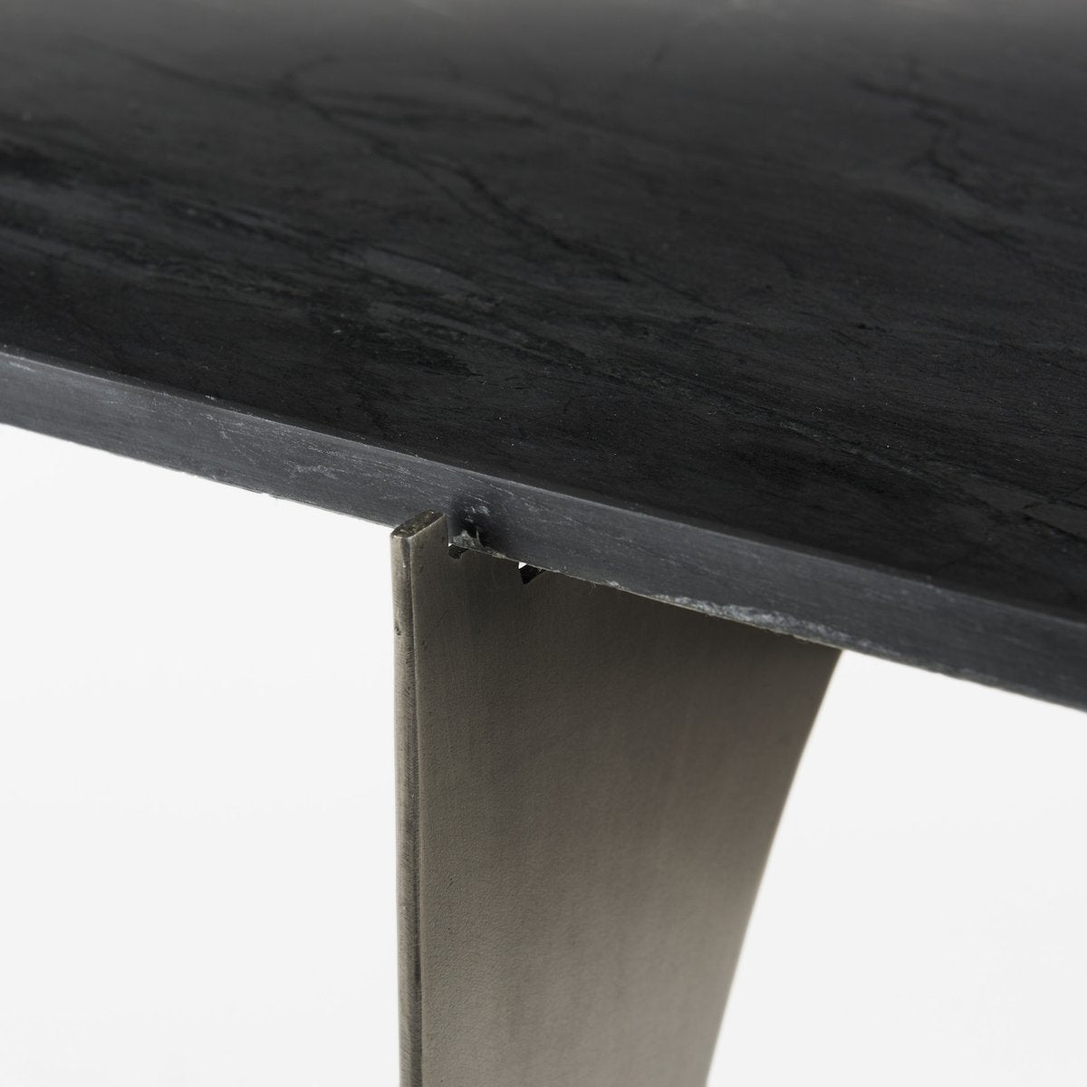 Mercana Reinhold Black Marble Top Rectangular Console Table