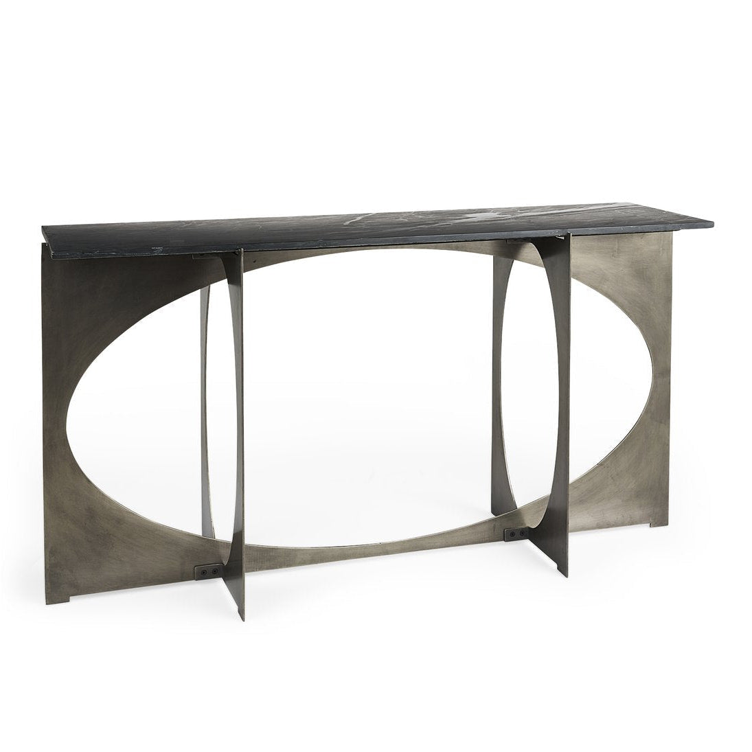 Mercana Reinhold Black Marble Top Rectangular Console Table