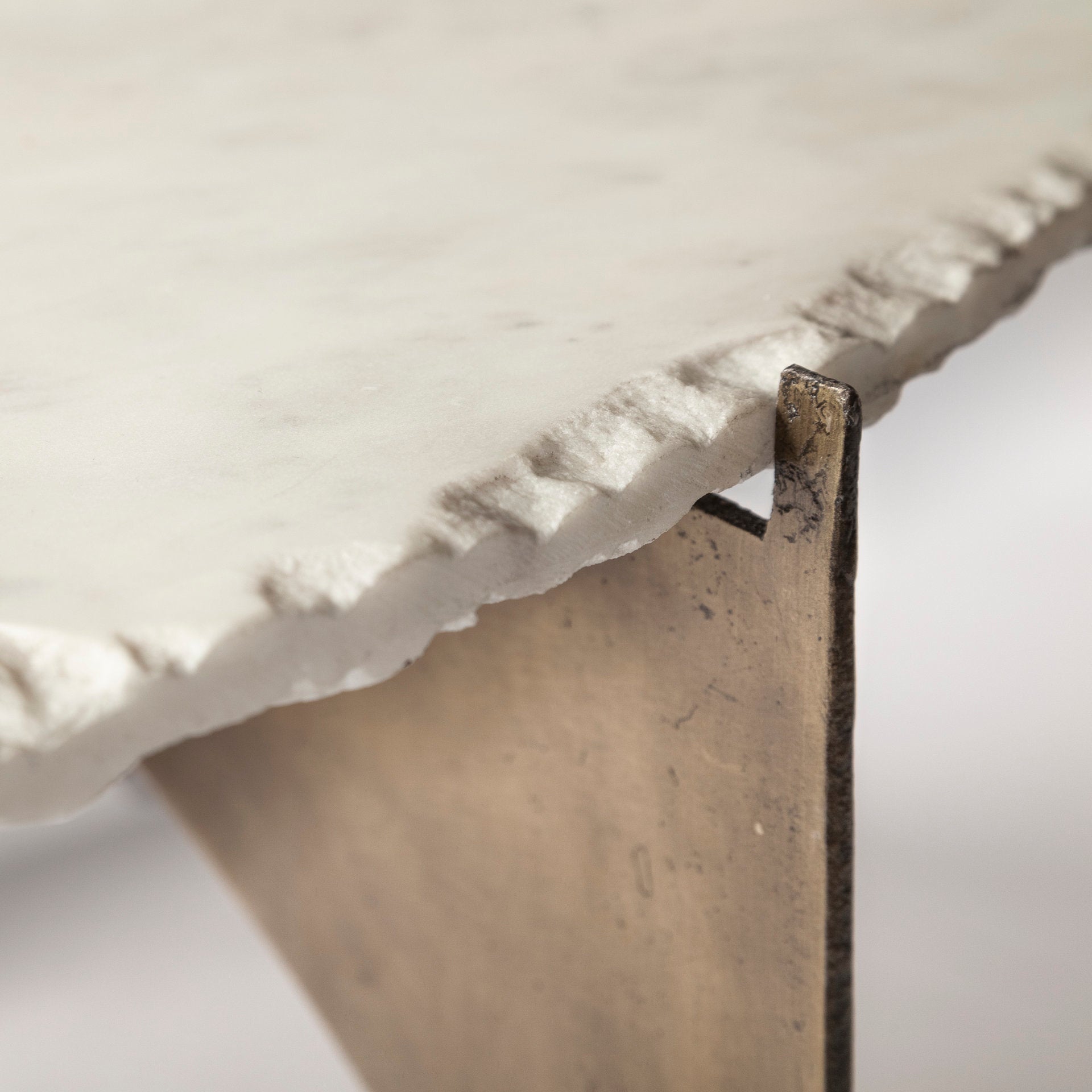 Mercana Reinhold White Marble Top Round Coffee Table