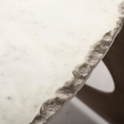 Mercana Reinhold White Marble Top Round Coffee Table