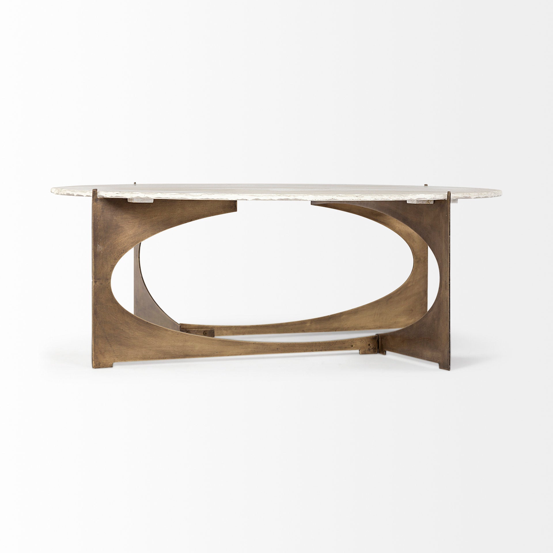 Mercana Reinhold White Marble Top Round Coffee Table