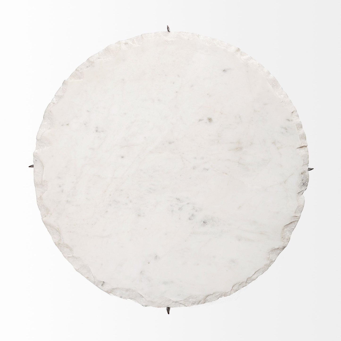 Mercana Reinhold White Marble Top Round Side Table