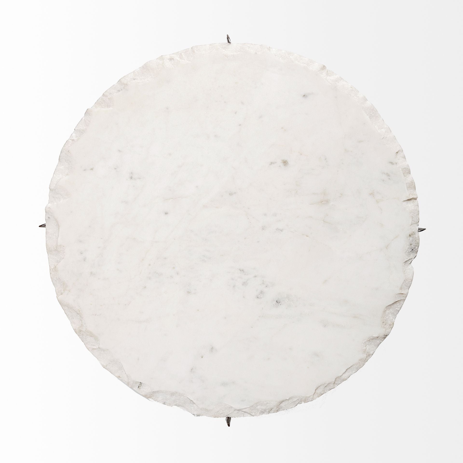 Mercana Reinhold White Marble Top Round Side Table