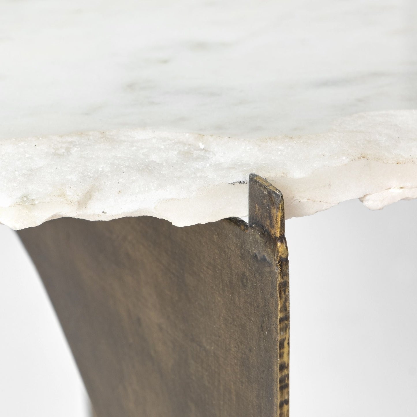 Mercana Reinhold White Marble Top Round Side Table