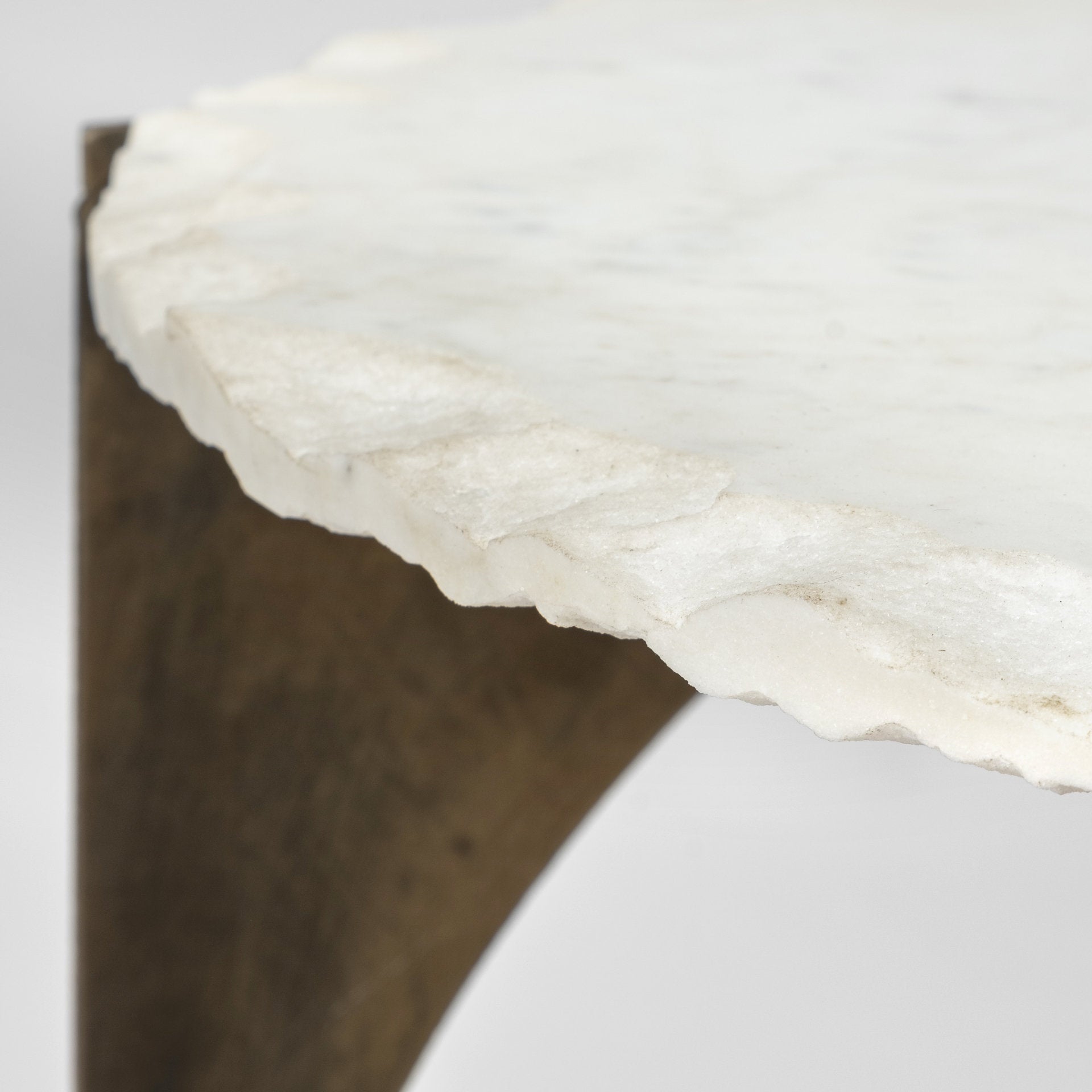 Mercana Reinhold White Marble Top Round Side Table