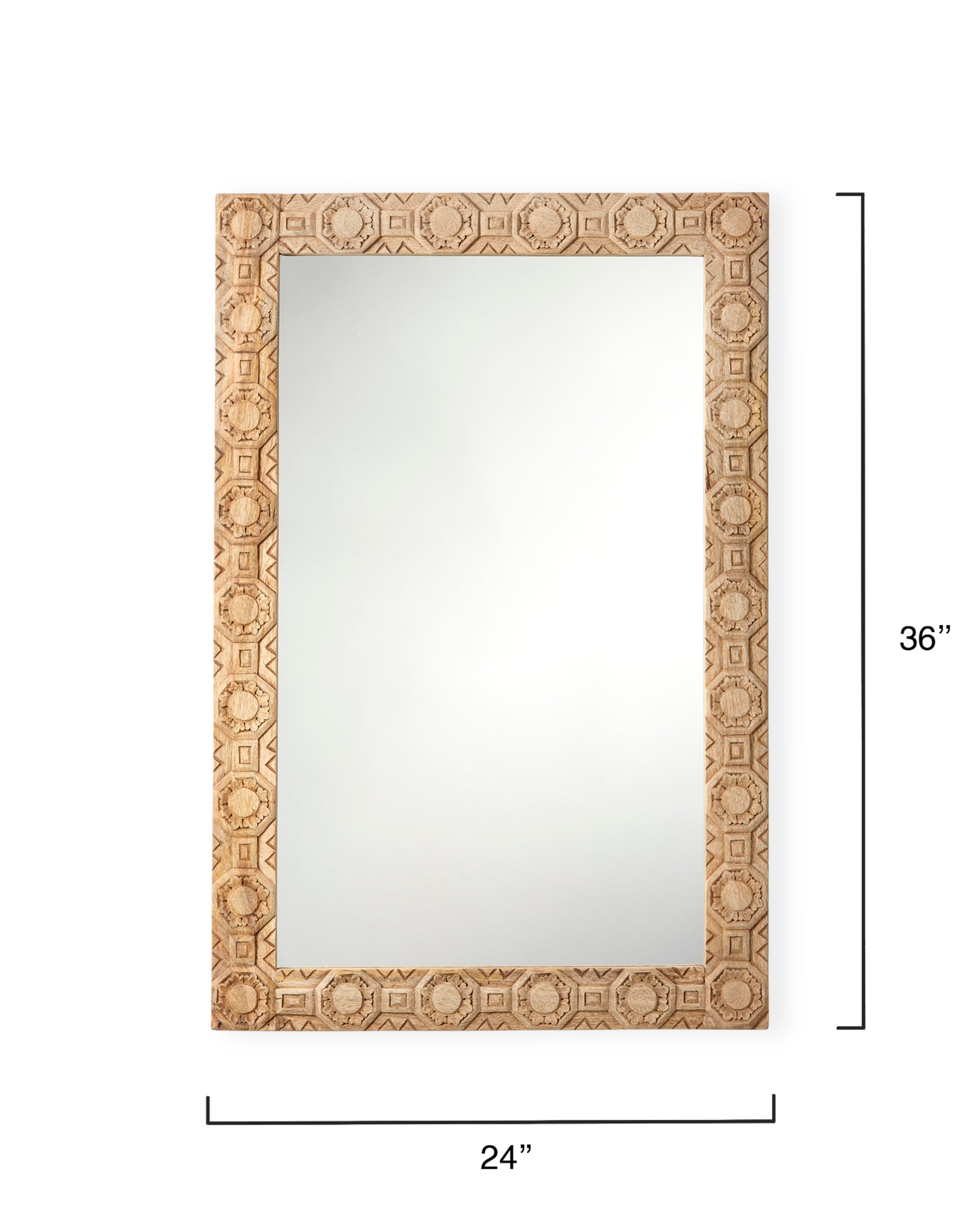 Relief Carved Rectangle Mirror-Wall Mirrors-Jamie Young-Sideboards and Things