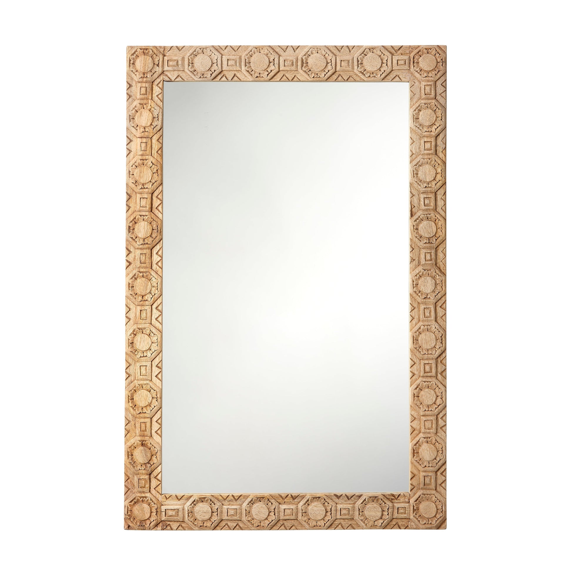 Relief Carved Rectangle Mirror-Wall Mirrors-Jamie Young-Sideboards and Things