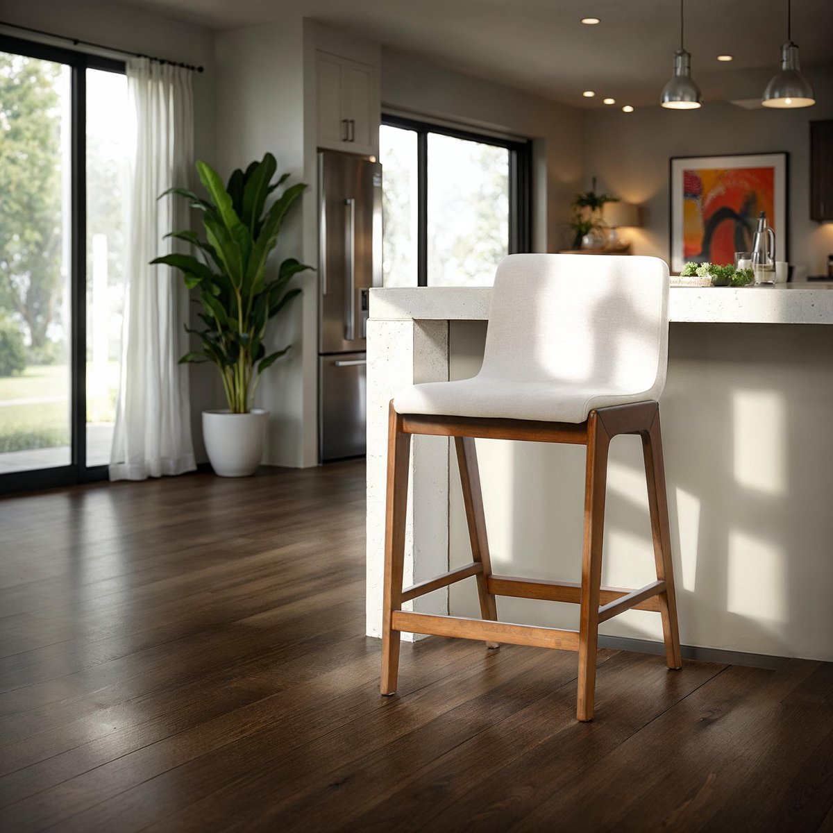 LH Home Remix Hand Crafted Fabric Barstool