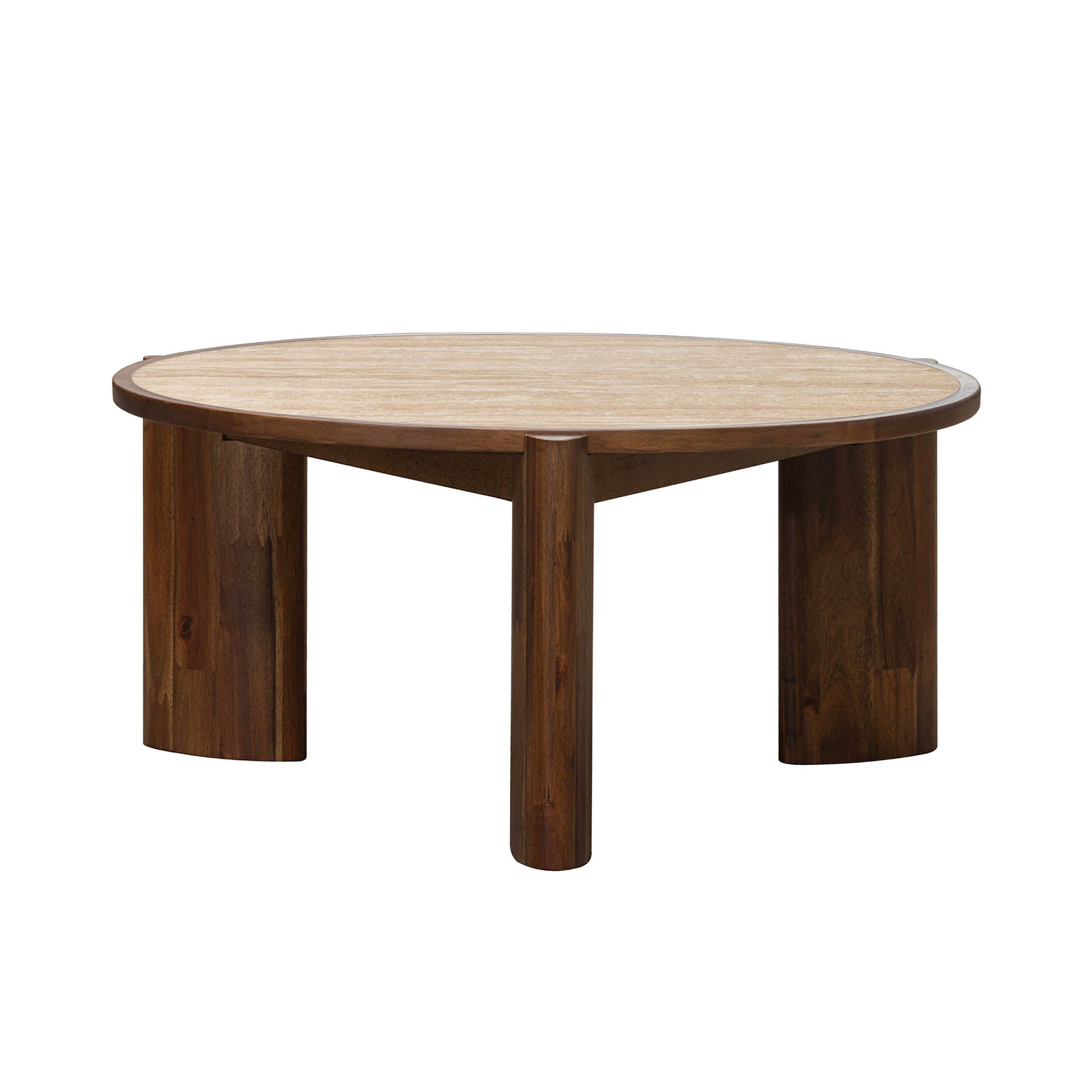 LH Home Remix Travertine Top Round Coffee Table