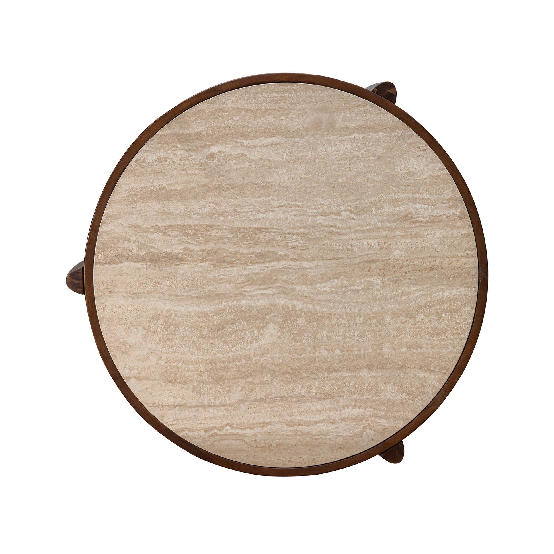 LH Home Remix Travertine Top Round Coffee Table