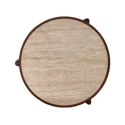 LH Home Remix Travertine Top Round Coffee Table