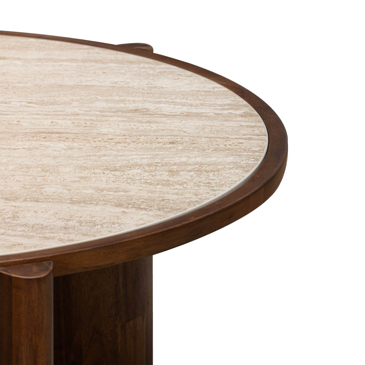 LH Home Remix Travertine Top Round Coffee Table