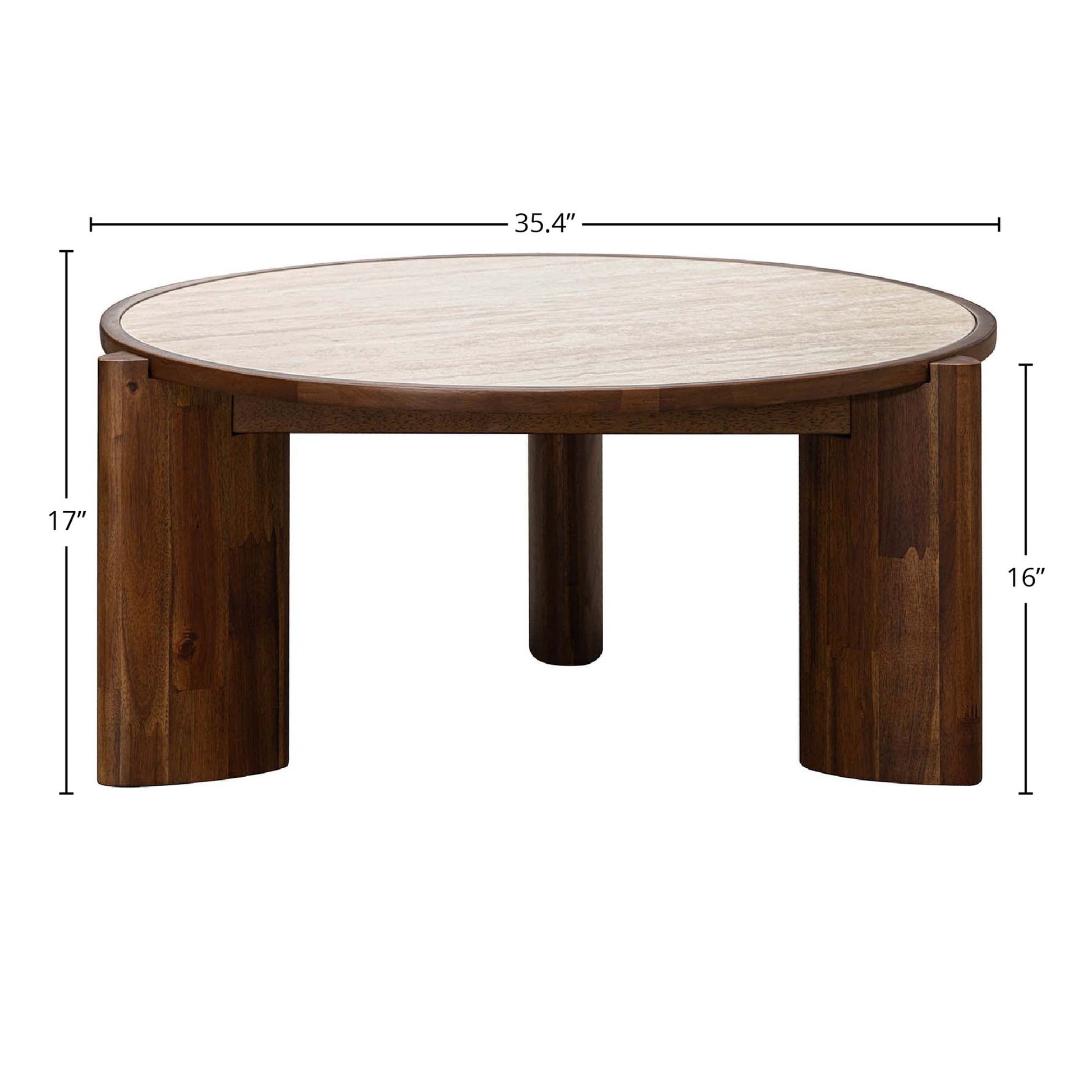 LH Home Remix Travertine Top Round Coffee Table