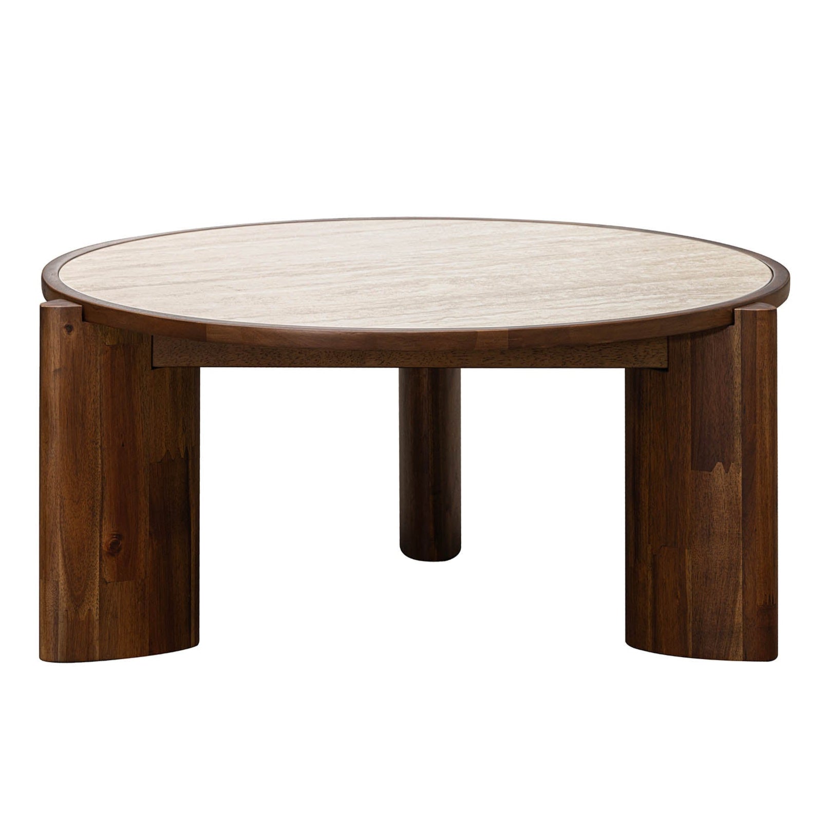 LH Home Remix Travertine Top Round Coffee Table
