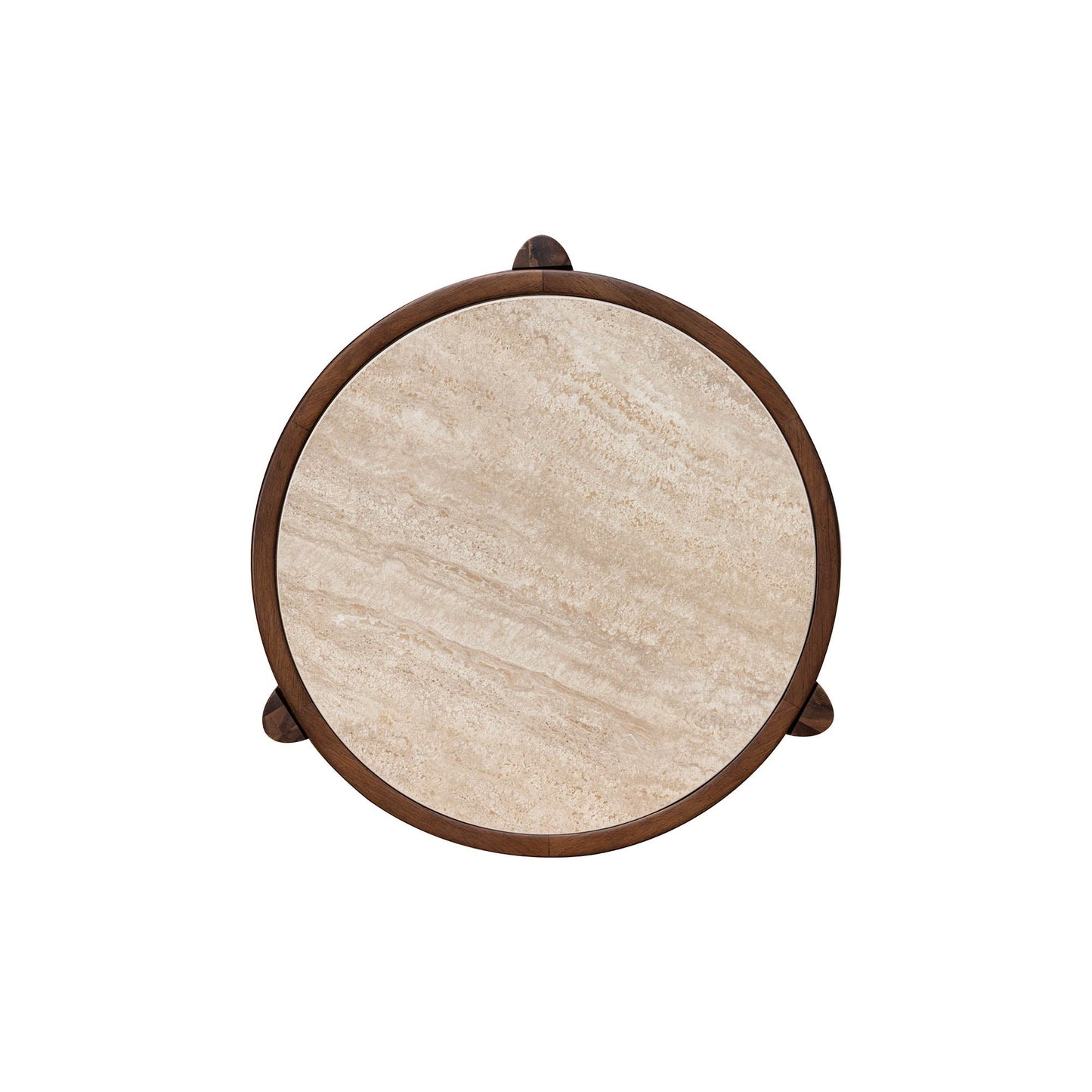 LH Home Remix Travertine Top Round Side Table