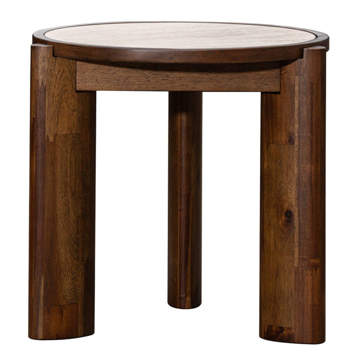 LH Home Remix Travertine Top Round Side Table