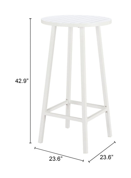 Ren Aluminum White Outdoor Bar Table